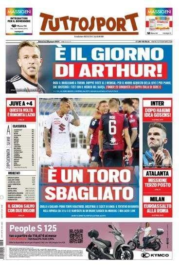 L'apertura di Tuttosport è sulla Juventus: "E' il giorno di Arthur"