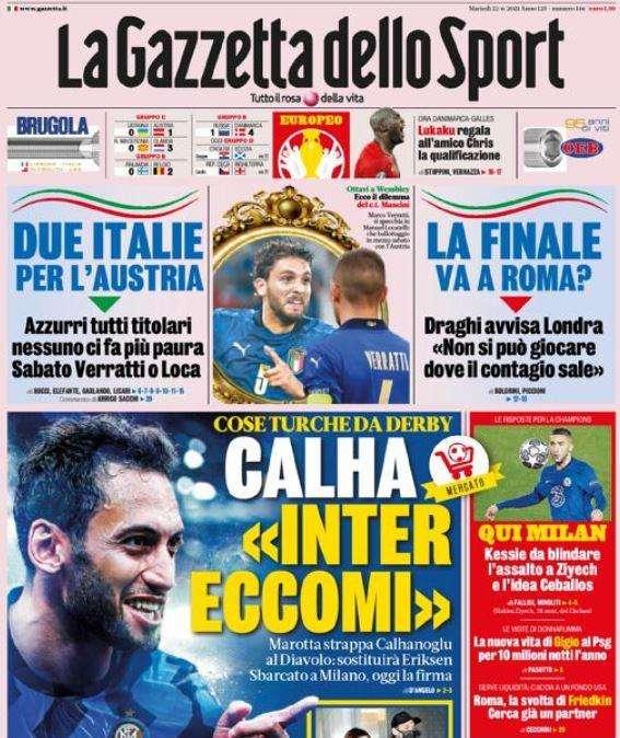 Rassegna stampa sportiva oggi: prime pagine martedì 22 giugno 2021