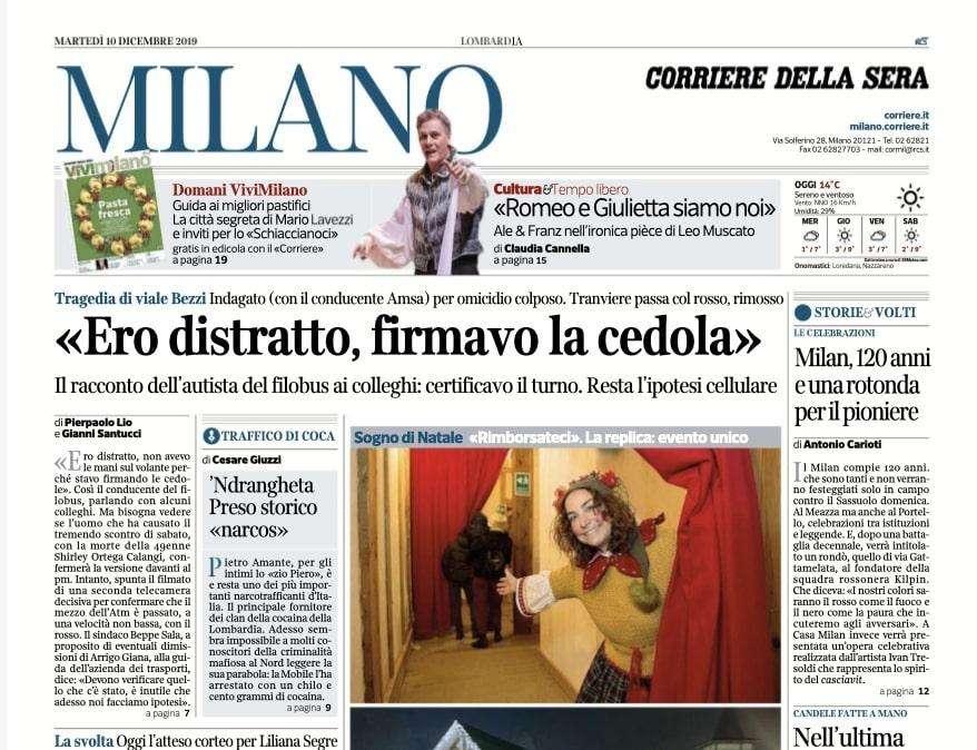 Corriere di Milano: "Milan, 120 anni e una rotonda per il pioniere"