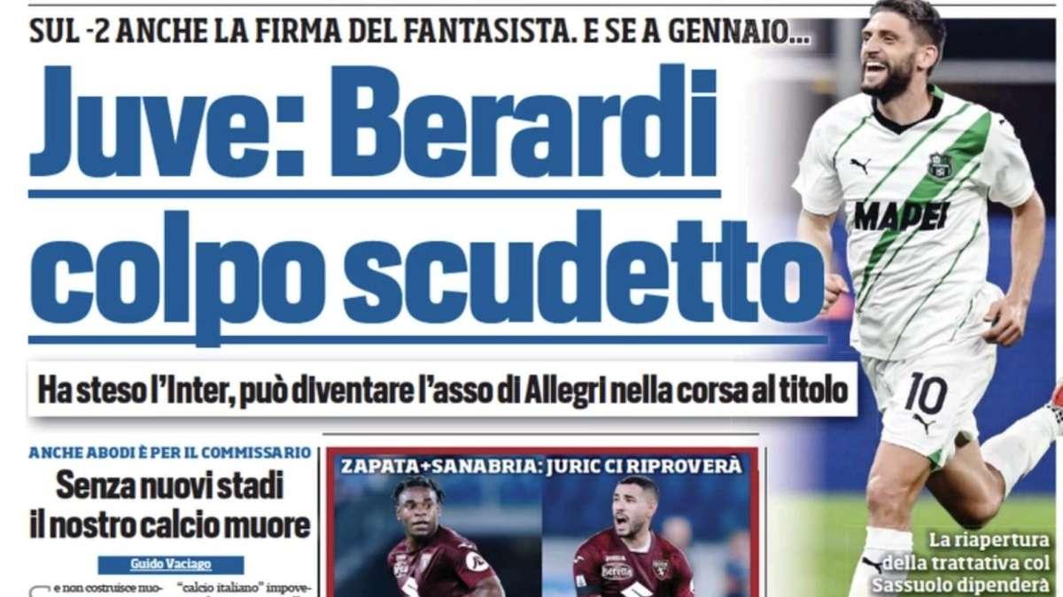 Berardi Juve, ci risiamo: assalto a gennaio possibile ma a due condizioni