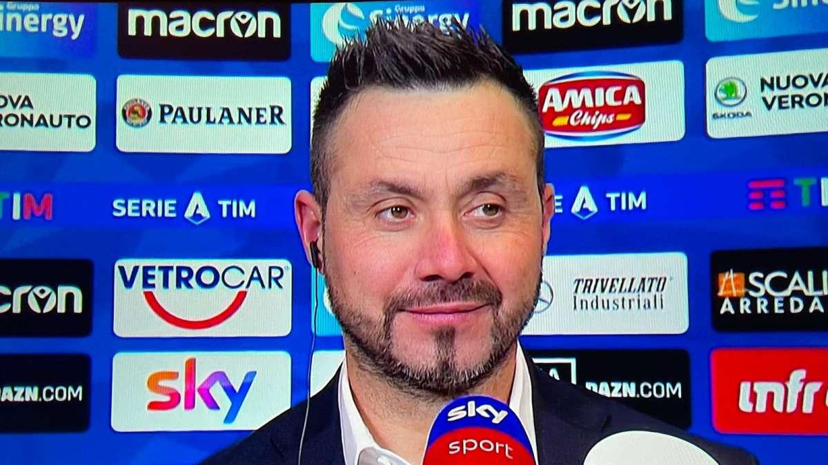 De Zerbi: "Scudetto? Facciamo i seri. Col Verona bisognava essere diversi"