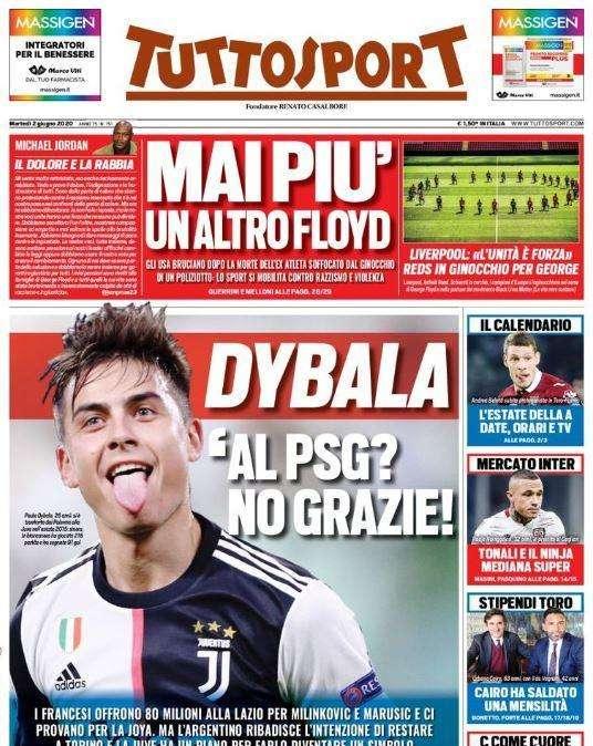 L'apertura di Tuttosport su Paulo Dybala: "Al PSG? No grazie!"