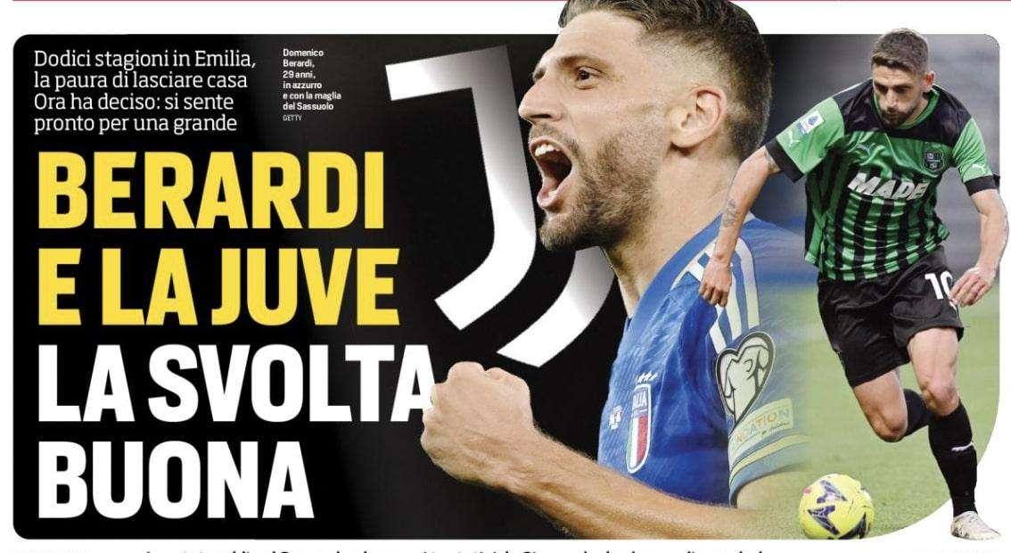 Corriere dello Sport: Berardi ha deciso di andar via, affare alla Locatelli con la Juve