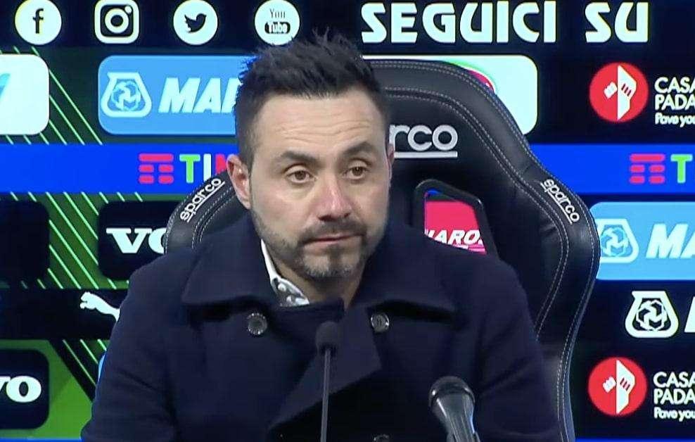 Conferenza De Zerbi: "Perdendo terreno l'entusiasmo viene meno, dobbiamo pedalare"