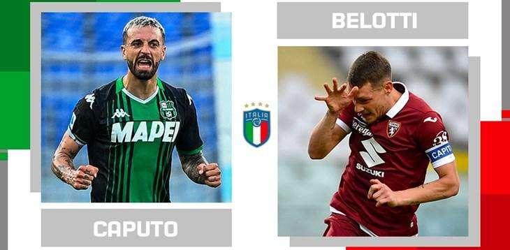 Sassuolo-Torino: è Caputo contro Belotti. Il confronto e i dati