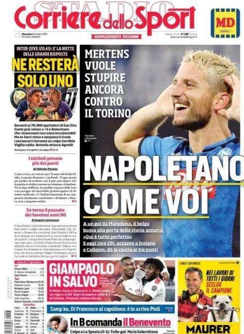 La prima pagina del Corriere dello Sport: "Ne resterà solo uno"
