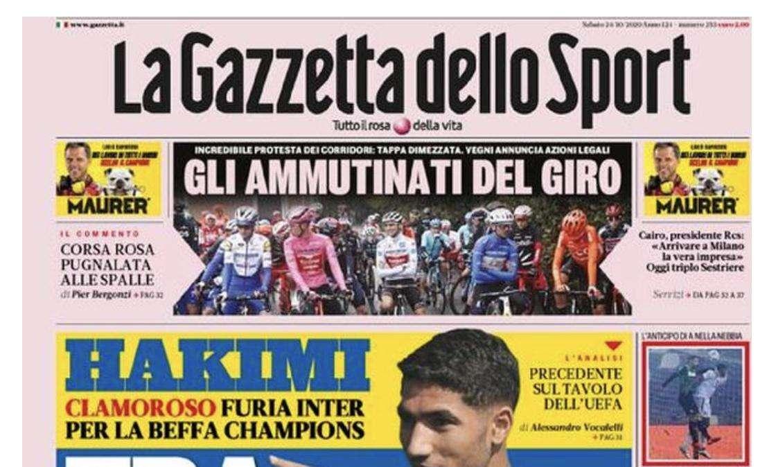La Gazzetta dello Sport: "Toro, un punto tra i rimpianti. Sassuolo, altra rimonta"