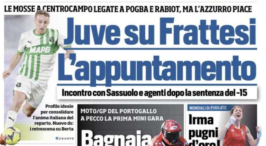 Calciomercato Sassuolo, Juve-Frattesi: fissato l'incontro