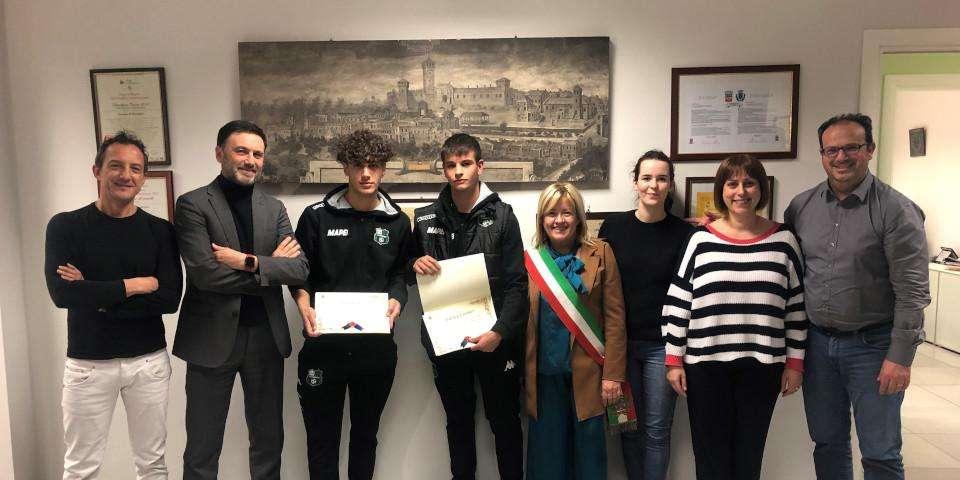 Sassuolo, a Formigine premiati i neroverdi Casolari e Luca Baldari