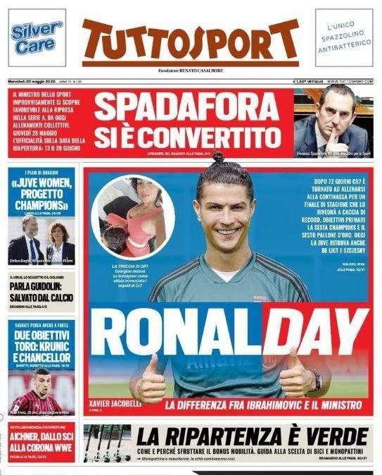 L'apertura di Tuttosport sulla Juventus: "Ronalday"