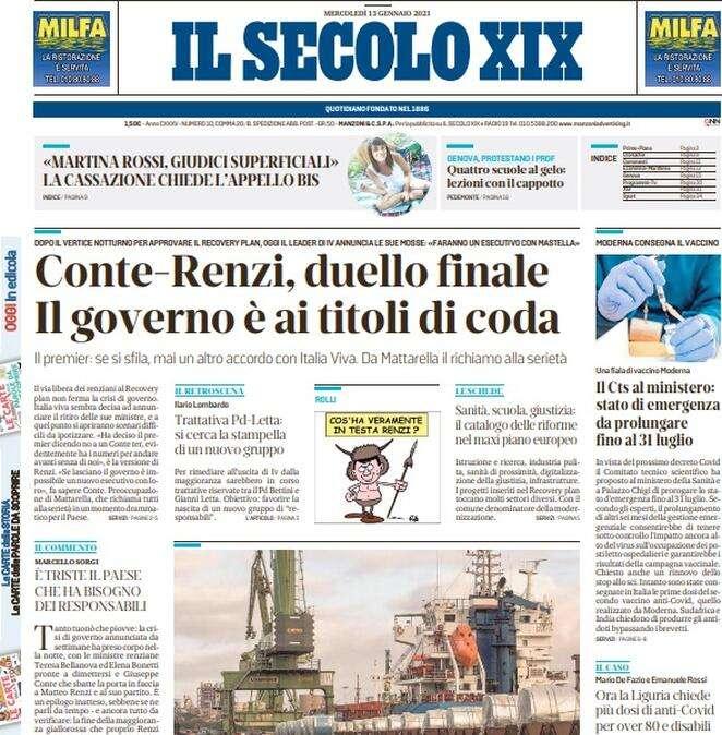 Il Secolo XIX: "La notte di Scamacca. La Coppa Italia per conquistarsi la Juve"
