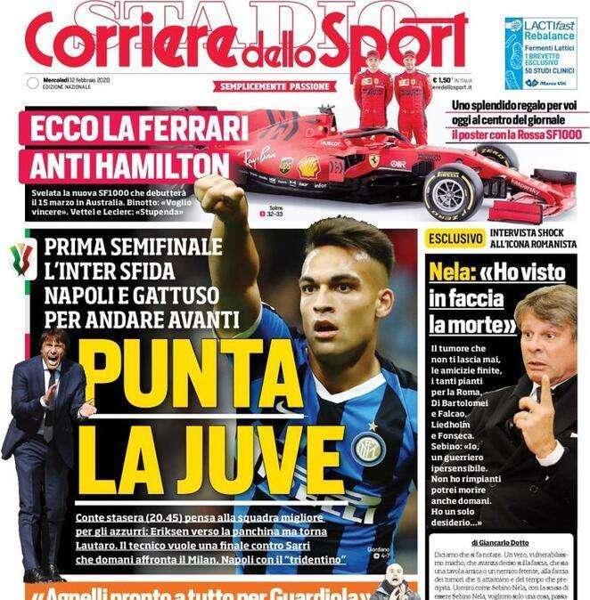 Corriere dello Sport prima pagina oggi: "Punta la Juve"