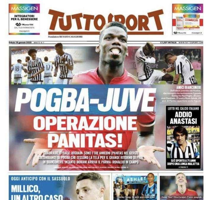 L'apertura di Tuttosport: "Pogba-Juve operazione panitas!"