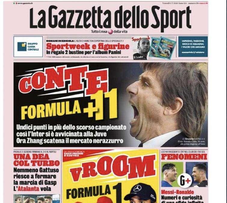 La Gazzetta dello Sport sull'Inter: "Conte: formula +11"
