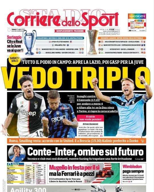 L'apertura del Corriere dello Sport: "Vedo triplo"