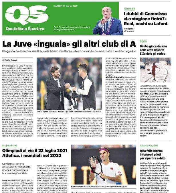 QS: "La Juve inguaia gli altri club di A"