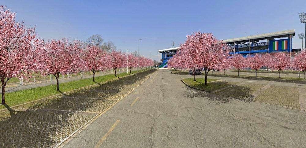 Mapei Stadium, 170 ciliegi trasformano il parcheggio in un giardino rosa