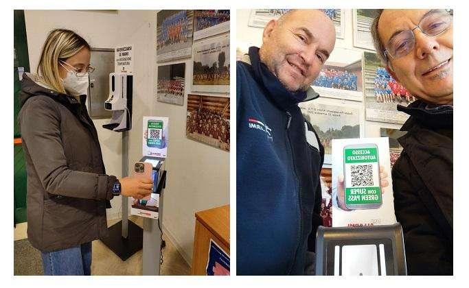 Lettore di Green Pass di ultima generazione regalato da Marco Pasquini di PM Allarmi agli Arbitri aretini.