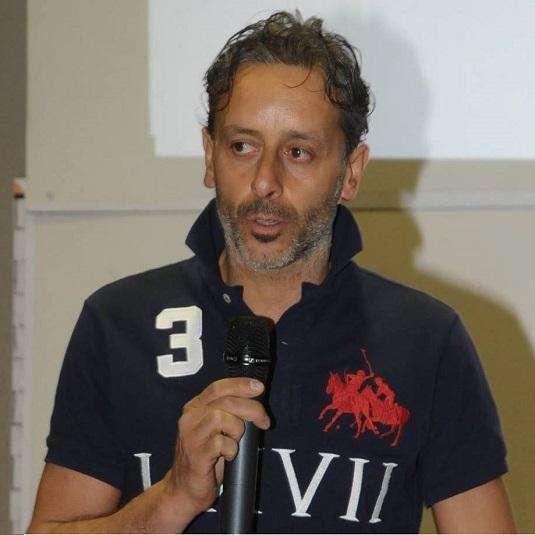 ... con Luca Giusti, Allenatore Cortona Camucia, al microfono di Stefano Bertini. 