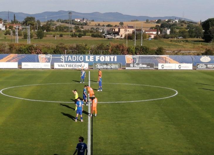 Sansovino–Pontassieve 1-1: Baglioni illude gli arancioblè, Matteo Rossi firma il pari in pieno recupero