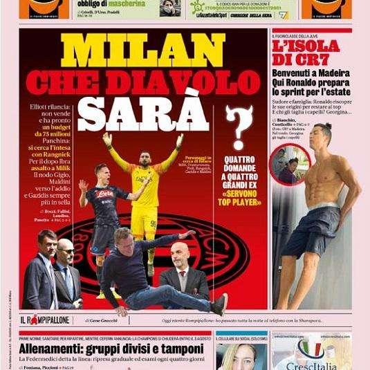 L'apertura de La Gazzetta dello Sport: "Milan, che Diavolo sarà?"