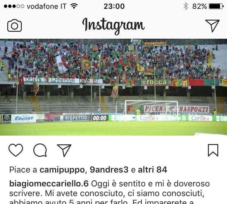 Il saluto di Meccariello ai tifosi