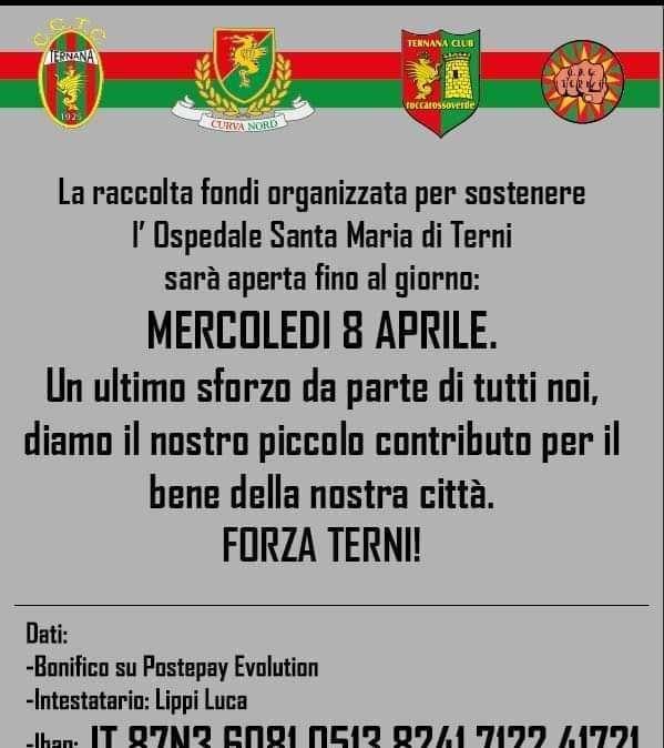 Ternana - C'è tempo fino a mercoledì per aiutare il Santa Maria di Terni