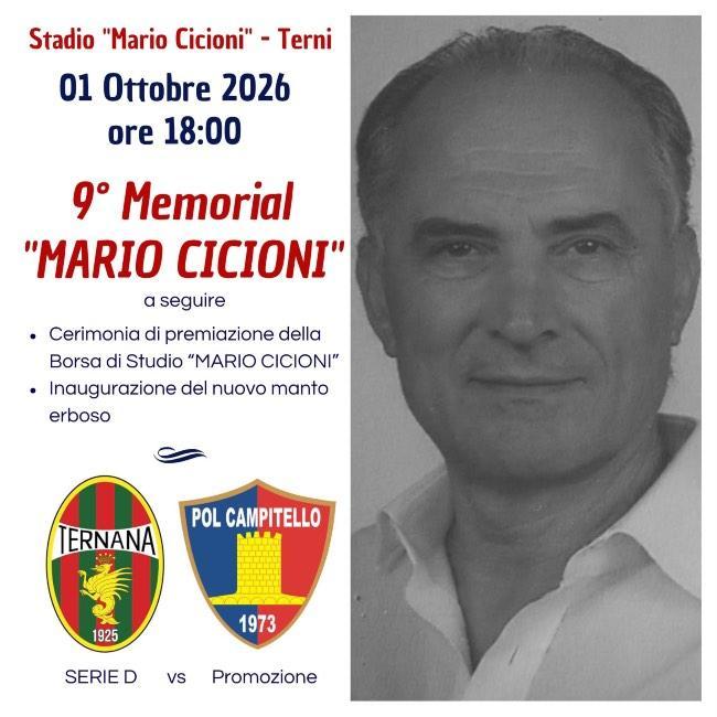 CAMPITELLO E NUOVA TERNANA IN CAMPO OGGI PER IL " MEMORIAL MARIO CICIONI "-INTERVISTA CON GIANLUCA GAMBINI