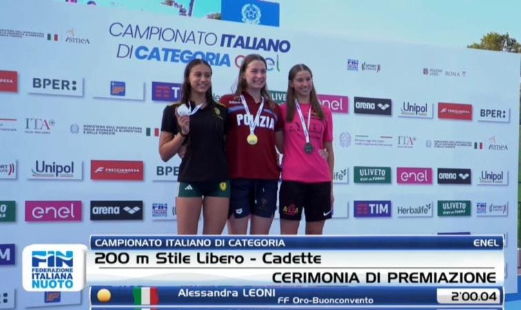 NUOTO, ALESSANDRA LEONI SI VESTE D'ORO!