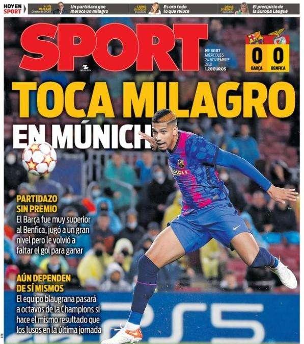 Sport: "Toca milagro en Munich"
