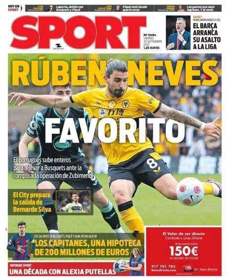 Sport: "Rúben Neves, favorito"