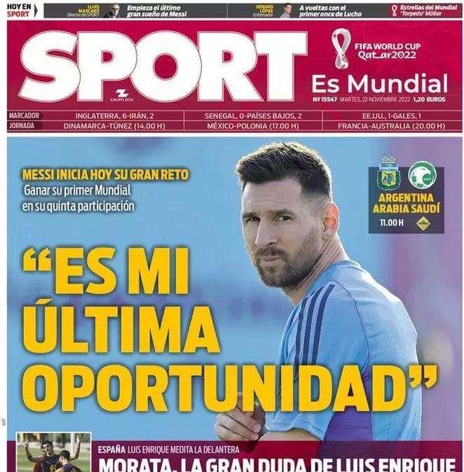 Sport: "Es mi última oportunidad"