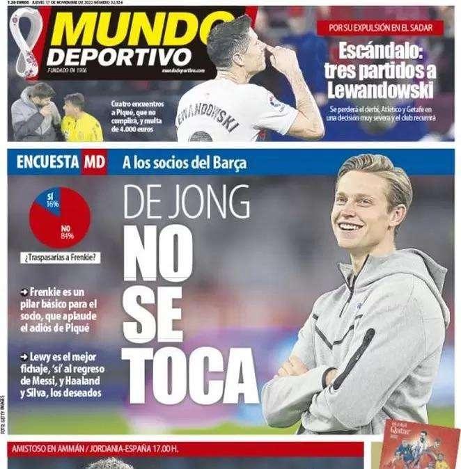 Mundo Deportivo: "De Jong no se toca"