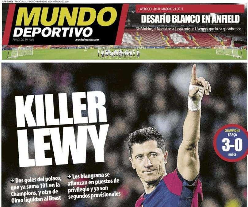 Mundo Deportivo: "Killer Lewy"