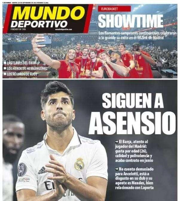 Mundo Deportivo: "Siguen a Asensio"