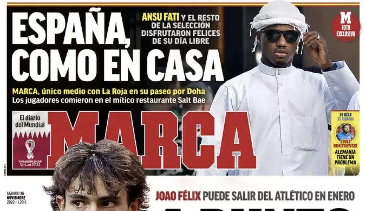 Marca: "Joao Félix a punto de irse"