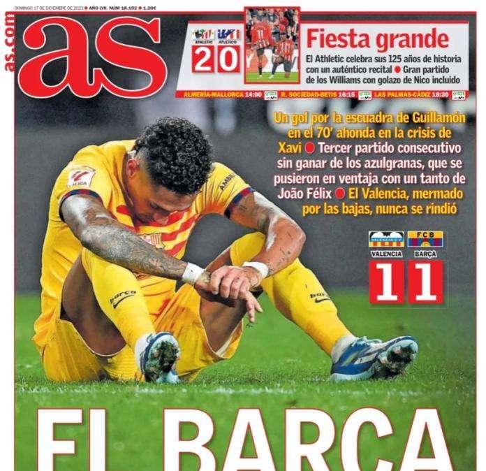 As: "El Barça, otro paso atrás"