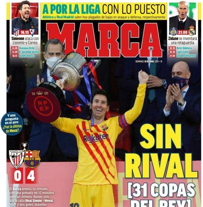 ¡ Los diarios en España celebran al Barça! Marca: "Sin rival"