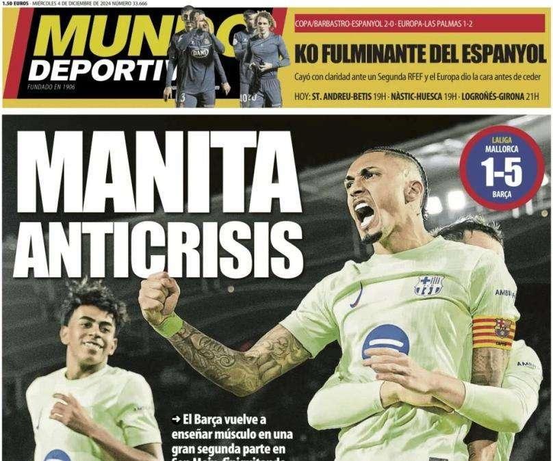 Mundo Deportivo: "Manita anticrisis"