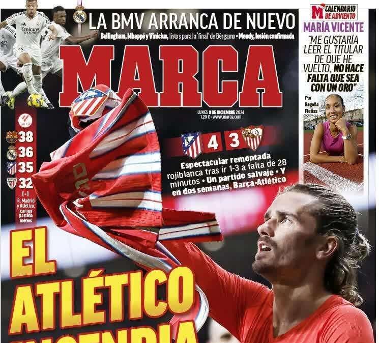 Marca: "El Atlético incendia la Liga"