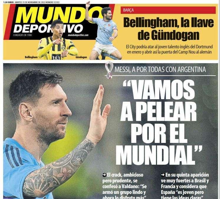 Mundo Deportivo, Messi: "Vamos a pelear por el Mundial"