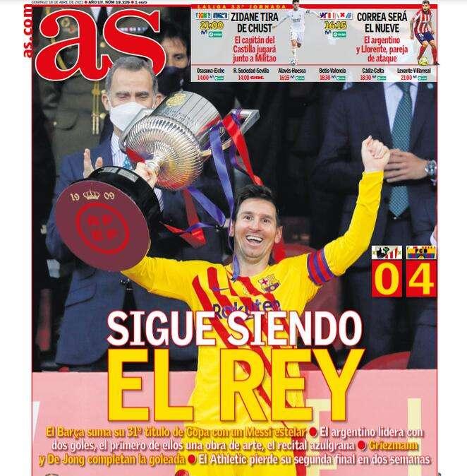 ¡ Los diarios en España celebran al Barça! AS: "Sigue siendo el Rey"