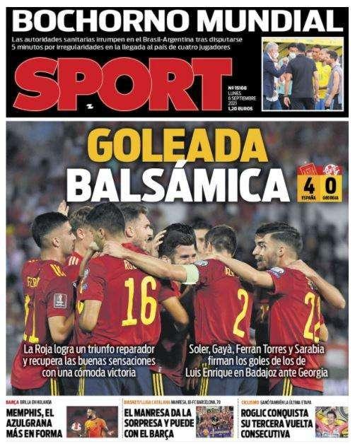 Sport: "Goleada balsámica"