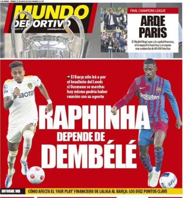Mundo Deportivo: "Raphinha depende de Dembélé"