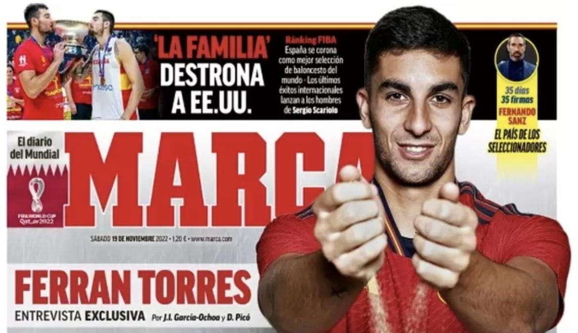 Ferrán Torres en Marca: "Aquí somos amigos y eso se nota"