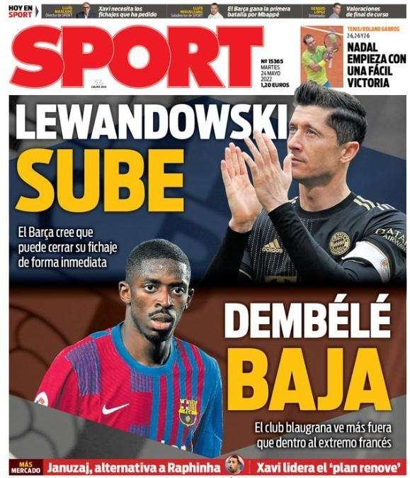 Sport: "Lewandowski sube, Dembélé baja"