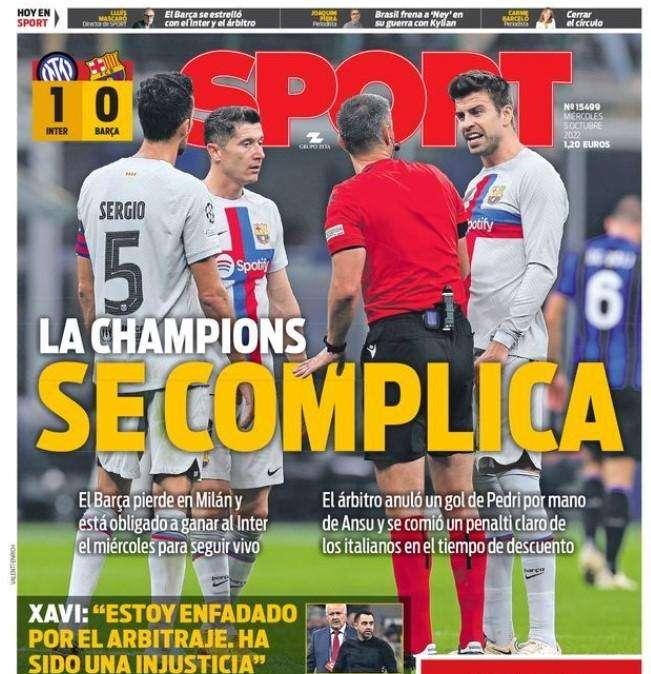 Sport: "La Champions se complica"