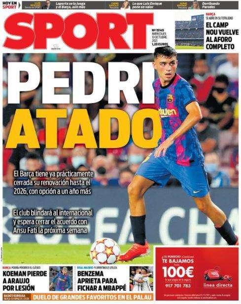 Sport: "Pedri, atado"