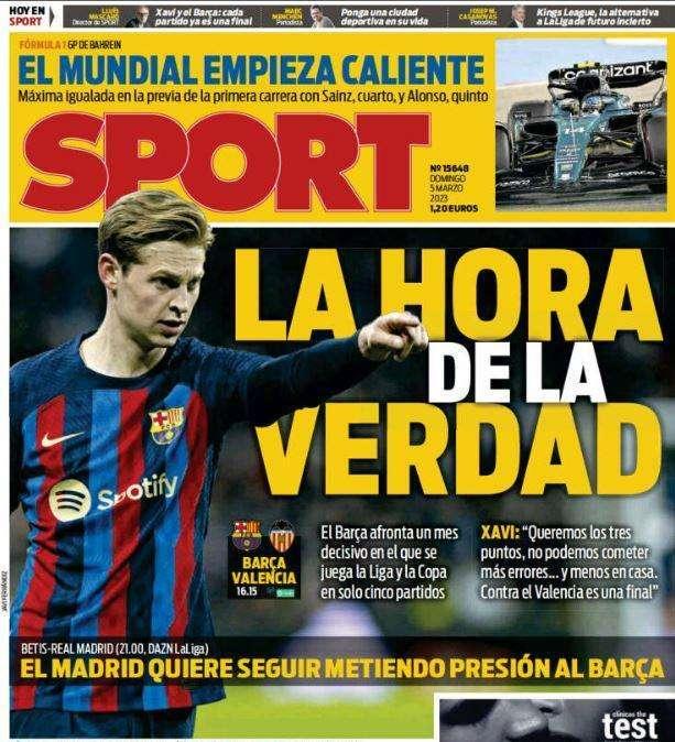 Sport: "La hora de la verdad"