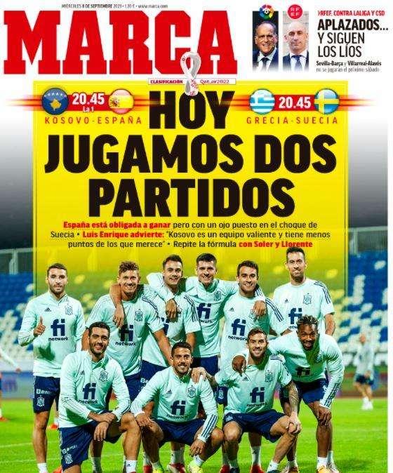 Marca: "Hoy jugamos dos partidos"
